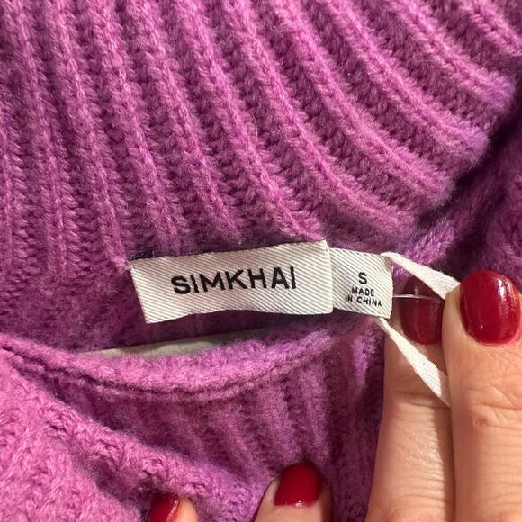 NWT $395 Simkhai Adrienne Wool/Cashmere Turtleneck Sweater, Sz S (2-4) (MM-1145) - Picture 6 of 9